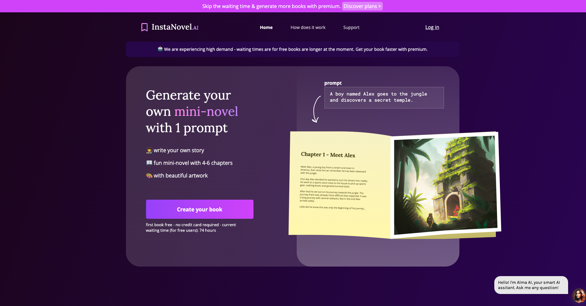 InstaNovel AI: Genera Mini Romanzi da Prompt
